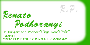 renato podhoranyi business card